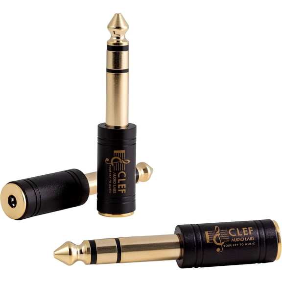 Clef Audio Labs 6.35mm Male to 3.5mm Female Stereo TRS Headphone Adapter 3-Pack