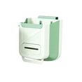thumbnail image 2 of Gumesh Collapsible Hanging Trash Can, Foldable Kitchen Garbage Can,Plastic Food Waste Bin for Cabinet Door, Waste Basket for Rv Camping Bathroom Bedroom(Green), 2 of 6