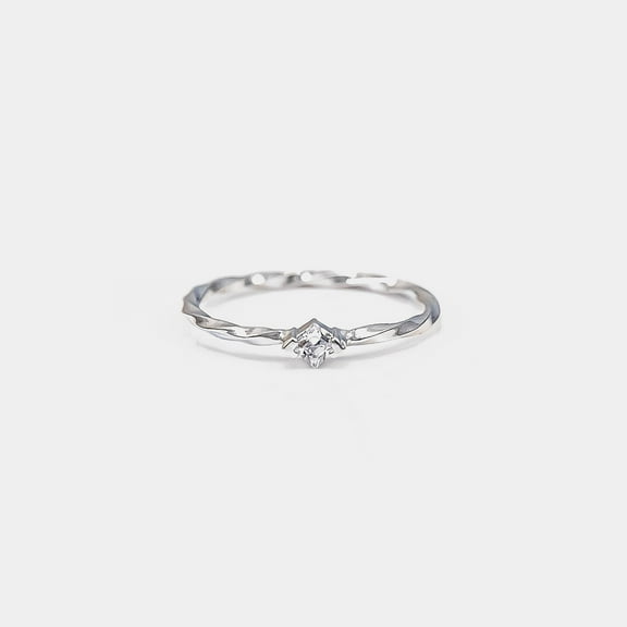 Bearfruit Jewelry Thin Crystal Solitaire Ring