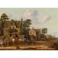 thumbnail image 3 of Thomas Heeremans 18x14 Black Modern Framed Museum Art Print Titled - Dorfstrase (1660s), 3 of 5