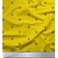 thumbnail image 1 of Soimoi Yellow Rayon Fabric Black Heart Print Sewing Fabric Yard 56 Inch Wide, 1 of 3