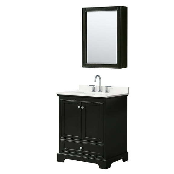 Wyndham Collection Wcs202030s-Qtz-Us3med Deborah 30" Free Standing Single Basin Vanity Set