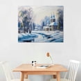 thumbnail image 2 of Nawypu  Small Town In Winter Times - Traditional Framed Canvas Wall Art Print, Blue, 32x24, 2 of 4