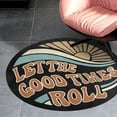 thumbnail image 4 of Let The Good Times Roll Round Carpet Circle Rug Outdoor Patio Area Rug Washable Large Area Rugs Hallway Room Decor Fitness Mats, 4 of 8