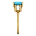 thumbnail image 3 of Three-Stone Engagement Ring for Women - 3ct Simulated Turquoise in 18K Yellow Gold Promise Ring, 3 of 6
