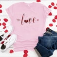 thumbnail image 2 of T-Shirt à Manches Courtes Imprimé Col Rond pour Femmes Saint-Valentin, 2 of 4