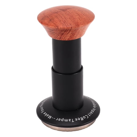 YAHHU 58mm Professional Espresso Tamper Calibrated Spring Loaded Coffee Tamper with Solid Wooden Handle Waffle Base Barista Essential Tool for Home Kitchen Coffee Machine Setup