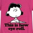 thumbnail image 3 of Peanuts - Lucy This Is How Eye Roll - Toddler & Youth Girls Short Sleeve Graphic T-Shirt, 3 of 6