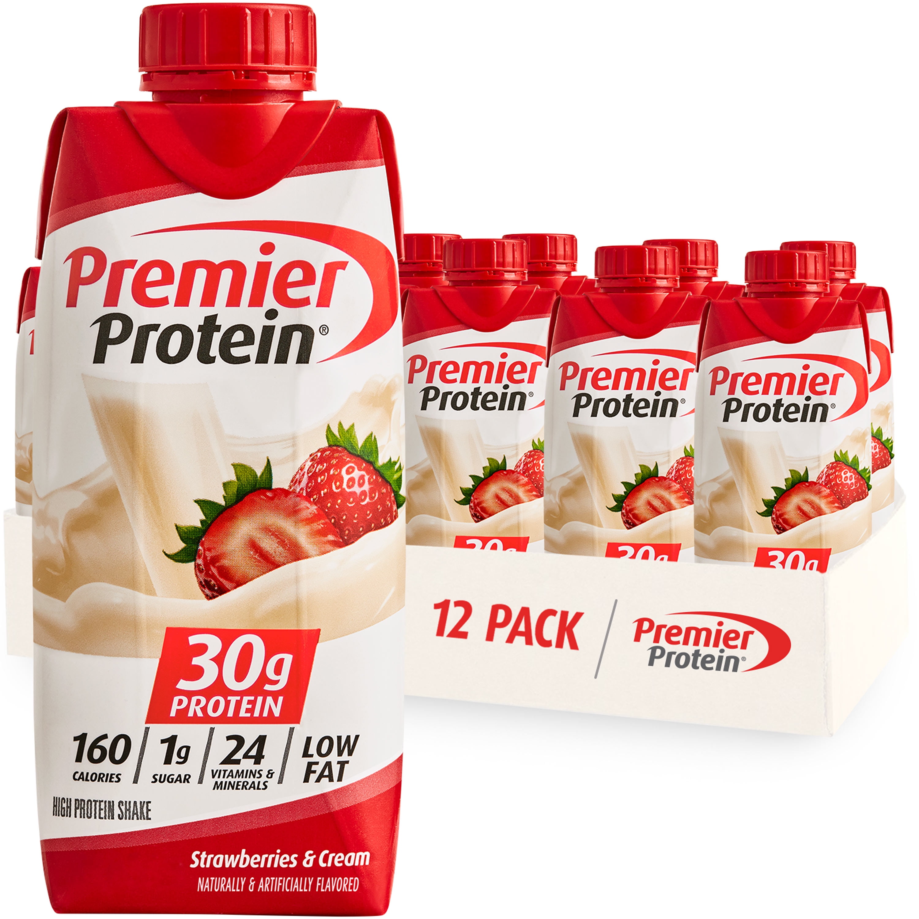 Premier Protein Casein Vanilla Whey Protein Supplements Strawberries Cream 1 Bottle 132 Fl Oz 3 Pack Walmart Com Walmart Com