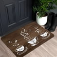 thumbnail image 7 of Coffee Brown and White Kitchen Mat, 0.43inch Thick High-End Flannel, Non-Slip Washable Rug for Sink, Living Room, Bedroom, Indoor Corridor, 7 of 7
