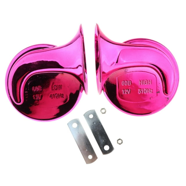 Trompetas Genéricas Para Coche, Tonos Altos Y Bajos, Compactas Para Motor, Camión, Motocicleta, Chapadas En Rojo Rosa