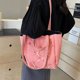 thumbnail image 5 of Bolsos de lona de gran capacidad, bolsos de hombro informales con hilo de coser para mujer, gran oferta 2024, diseño de lazo versátil, bolso para mujer, 5 of 5