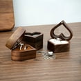 thumbnail image 4 of Women's High-end Jewelry Box Storage Wooden Portable Compact Wedding Solid Wood Small Necklace Earrings Ring Storage Box, 4 of 13