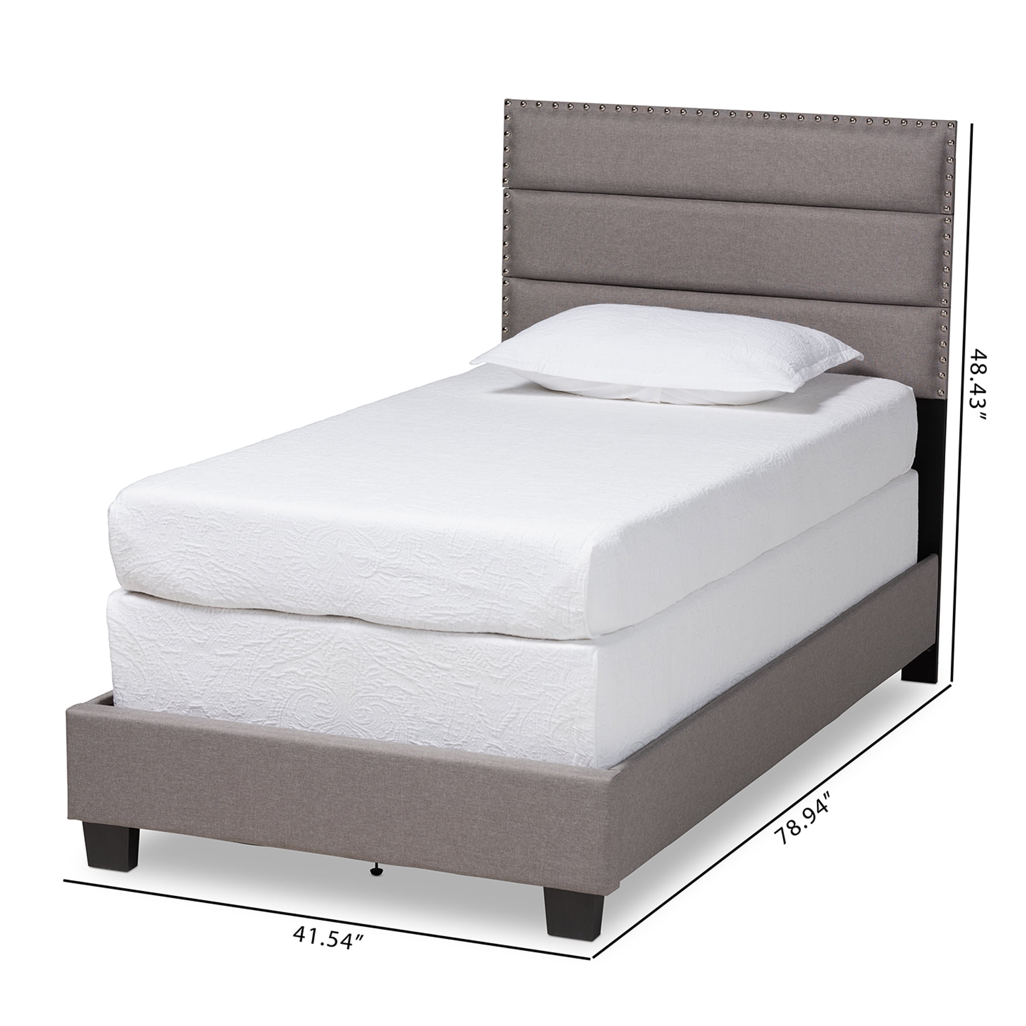 Baxton Studio Ansa Modern and Contemporary Gray Fabric Upholstered Twin Size Bed
