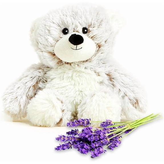 warmies Junior 9” Marshmallow Bear Stuffed Animal, Microwavable Heated Plushies and Weighted Soft Plush Toys