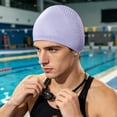 thumbnail image 4 of Adult Solid Color Silicone Swim Cap High Stretch Water Resistants No Pull Hair Swimming Cap For Men And Women For Pool Training And Leisure Water Activities, 4 of 6