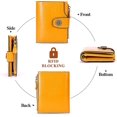 thumbnail image 4 of Cartera de mujer CHAO de piel auténtica suave color amarillo 16 ranuras para tarjetas con protección RFID, 4 of 4