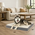 thumbnail image 2 of PETMAKER 44x35 Memory Foam Dog Bed with Washable Sherpa Cover (Gray), 2 of 8