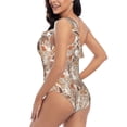 thumbnail image 6 of Daiia Woodland Animals in Neutral Tones Women's One Piece Swimsuits Personalized One Shoulder Swimwear Asymmetric Ruffle Bathing Suits-X-Large, 6 of 8