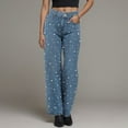 thumbnail image 2 of vigerkar Jeans for Women Straight Leg High Waist Stretch Flare Bootcut Denim Pants Blue, L, 2 of 9