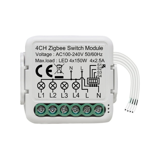 Módulo de interruptor inteligente Tuya ZigBee Interruptor inteligente de cuatro bandas inteligente