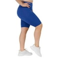 thumbnail image 2 of Women's My Kind of Look Peach Skin Biker Shorts, Royal Blue, XL/XXL, 2 of 5