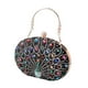thumbnail image 2 of Bolso de mano con estampado de pavo real, ligero y moderno, para noche, viajes, bodas y bailes de graduación. Negro, 2 of 9