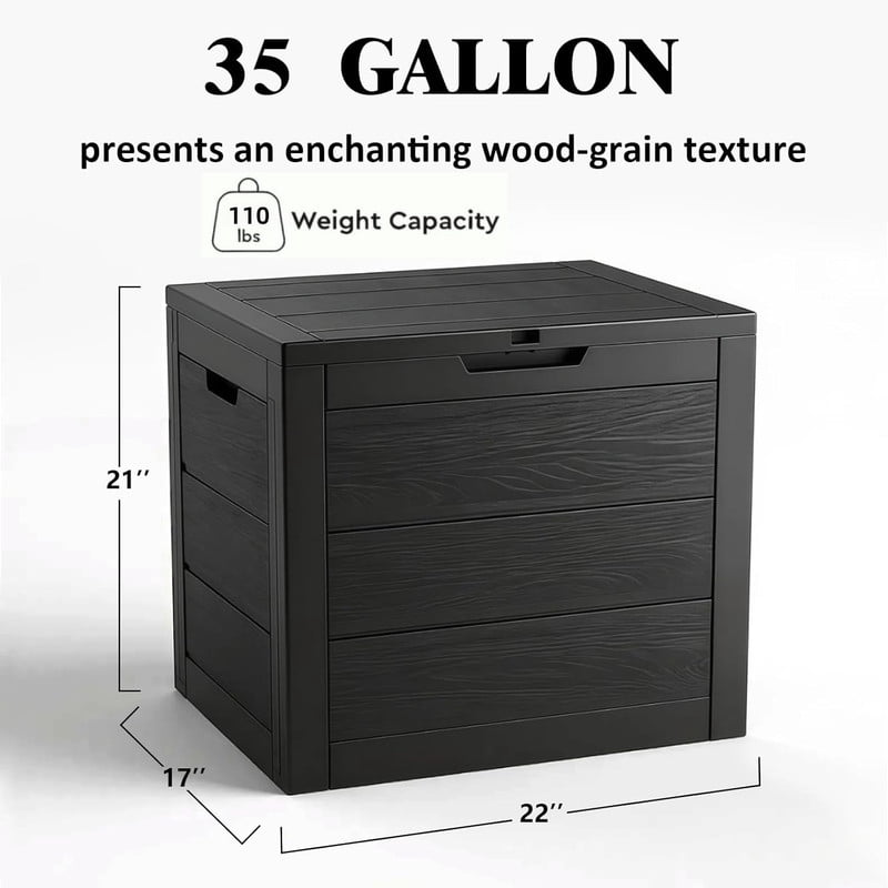 35 Gallon Waterproof Outdoor Storage Box, Resin Deck Box, Delivery Box for Package Delivery