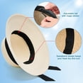 thumbnail image 3 of Womens Straw Hats Wide Brim Summer Visor Beach Sun Hat Packable UPF UV Foldable Travel, 3 of 6