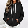 thumbnail image 2 of QQZ Relaxed Fit Zip Up Hooded Sweatshirt Women, Zip Up Sweatshirt Women, Fall Travel Gym Business Casual Daily Outfits, 2 of 6