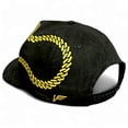 thumbnail image 4 of VAGO STYLE Gorra San Judas Diamond Negra Gamuza Cristales Piel Snapback Lujo, 4 of 5