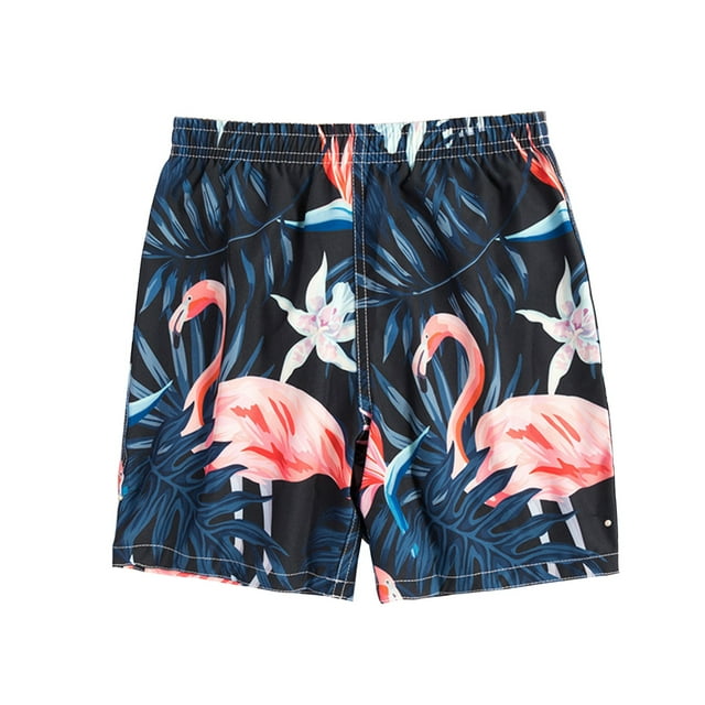 Boys Teens Swim Trunks Quick Dry Waterproof Surfing Board Shorts Drawstring Elastic Waist with Mesh Lining 4-10T