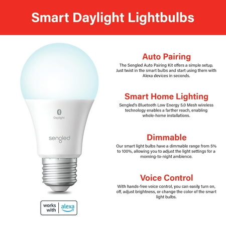Sengled - Smart Bluetooth Mesh LED A19 Bulb - Daylight