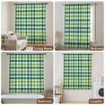 thumbnail image 5 of Farmhouse Checkered Semi Sheer Curtains Drapes for Living Room, Bedroom, French Doors Window 45 Inches Long, St.Patrick's Day Vintage Plaid Rod Pocket Chiffon Curtain Drapery Voile Draperies Panel, 5 of 8