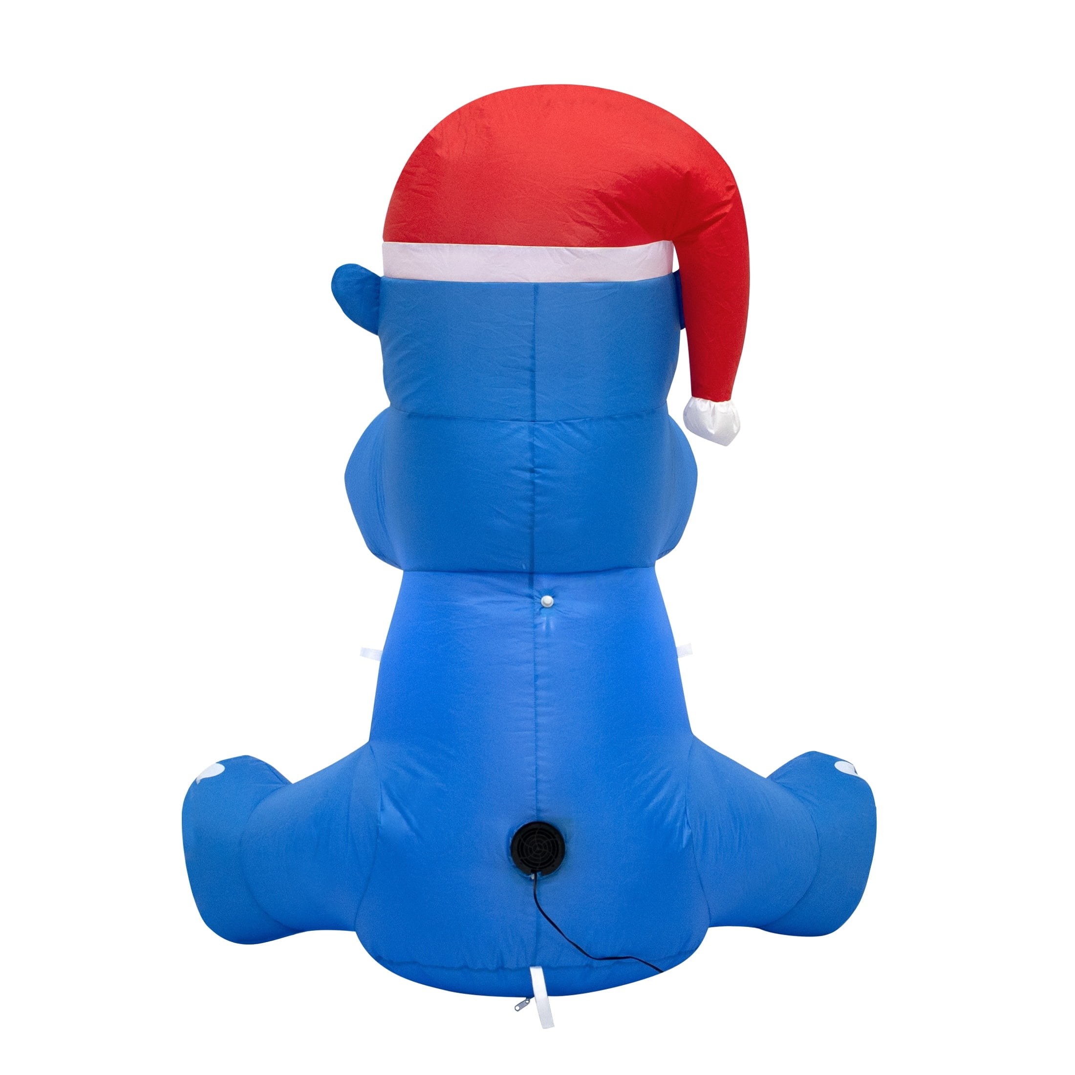 Blue and Pink Hippo Christmas Airblown Yard Inflatable, 3.5', by Holiday Time