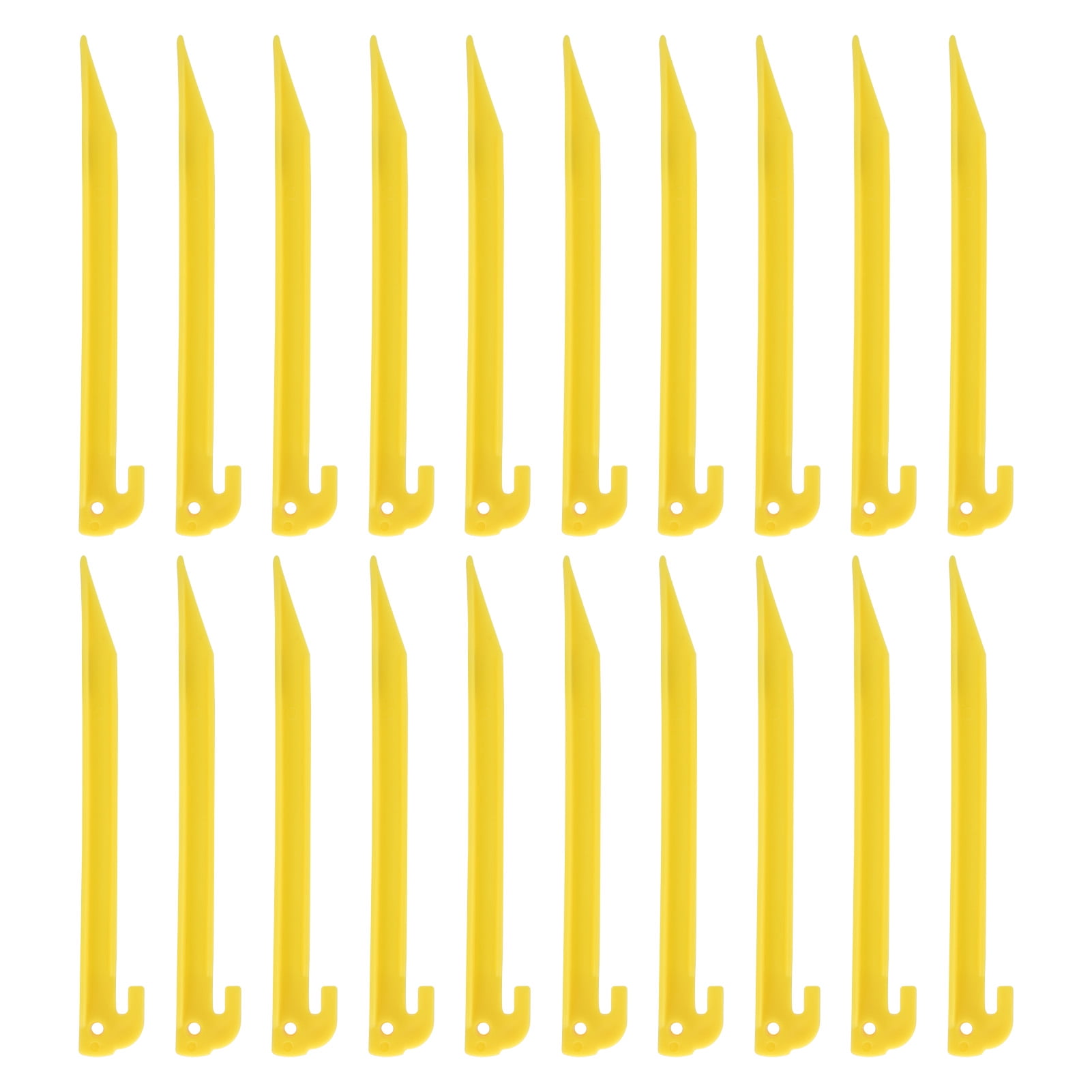 10PCs YELLOW HEAVY DUTY PLASTIC CAMPING & AWNING TENT SAND GROUND PEGS STAKES Wj 