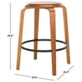 thumbnail image 3 of SAFAVIEH Luella Round Backless Counter Stool, Walnut/Black (Set of 2), 3 of 12