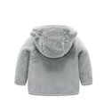 thumbnail image 3 of Feancey Baby Girls Fleece Jackets Toddler Boys Cute Ear Hooded Jacket Kids Winter Thick Warm Fuzzy Coats Soft Cozy Infant Outerwear Gray 12-18 Months, 3 of 4