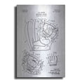 thumbnail image 1 of Luxe Metal Art 'Baseball Glove Blueprint Patent White' Metal Wall Art, 12"x16", 1 of 7