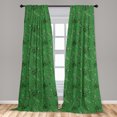 thumbnail image 3 of Ambesonne Tropical Curtains, Sketch Exotic Foliage Art, Pair of 28"x63", Fern Green and Dark Grey, 3 of 3