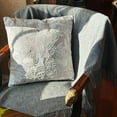 thumbnail image 6 of Silver Flowers Cotton Embroidered Square Decorative Pillow in Gray, 6 of 11
