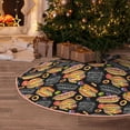 thumbnail image 5 of Daiia Hamburgers Hot Dogs Drawing Merry Christmas Tree Skirt , Xmas Large Lace-up Tree Skirt, Santa Snowflakes Rustic Home Decorations New Year Party Farmhouse Decor-48", 5 of 6