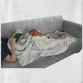 thumbnail image 6 of Enjoy the Little Things Soft Flannel Fleece Throw Blanket, Cartoon Girl in Winter Clothes with a Hand Lettering, Cozy Plush for Indoor and Outdoor Use, 50" x 60", Multicolor, by Ambesonne, 6 of 6