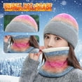 thumbnail image 2 of MPWEGNP Hat and Scarf Set Womens Earmuffs Add Flocking Thermal Cycling Warm Winter Knitting, 2 of 3