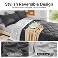 thumbnail image 3 of Sasttie 7 Pieces Twin Comforter Set, Reversible Bed in a Bag, All Season Bedding Set with Comforter, Flat Sheet, Fitted Sheet, Pillowcases & Shams, Dark Grey & Light Grey, 3 of 5