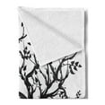 thumbnail image 2 of Tree Soft Flannel Fleece Throw Blanket, Monochromatic of Nature Silhouette with Branches and Leaves, Cozy Plush for Indoor and Outdoor Use, 50" x 70", Charcoal Grey and White, by Ambesonne, 2 of 5