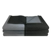 uBoxes Woven Black and Grey Extra Performance Moving Blankets Poly Cotton 75lbs/doz (6 Pack)