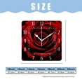 thumbnail image 2 of 12 Inch Wall Clock Battery Operated Square Clock Decorative for Office, Kitchen, Outdoor, Living Room，A Red Rose Lovely, 2 of 4
