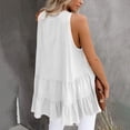 thumbnail image 4 of HAPIMO Women's Summer Tank Tops Halter Neck Blouse Flowy Swing Layer Camis Vest Basic Tunic Camisole Solid Color Print Tops Sleeveless Shirts for Girls White XL, 4 of 7