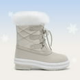 thumbnail image 6 of BURUDANI Boys Girls Waterproof Mid-Calf Winter Snow Boots for Little/Big Kids Anti-Slip Warm Booties Off-White Size 3, 6 of 6